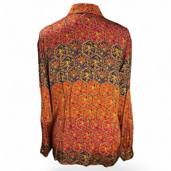 Escada Red and Orange Patterned Blouse - Picture 2 of 5